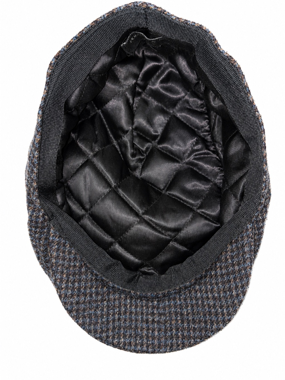 Porter & Ash London Wool Tweed Flat Cap Newsboy Hat Gray Blue Plaid Size 7 - Picture 3 of 7